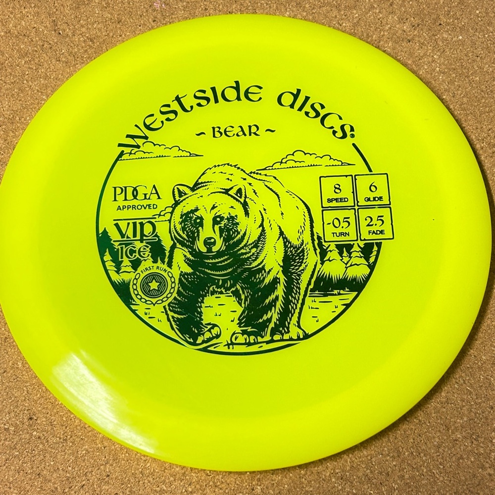 Westside Discs VIP Ice First Run Bear Yellow Disc Golf Disc